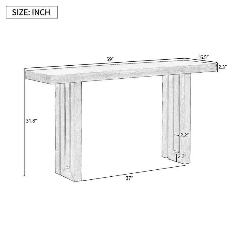 Console avec motif unique de rayures verticales pour entrée, couloir, salon, foyer