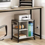 Support d'imprimante sous bureau, support d'imprimante mobile à 4 niveaux avec roulettes pour bureau à domicile, table d'imprimante de bureau avec étagère de rangement