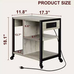 Support d'imprimante sous bureau, support d'imprimante mobile à 4 niveaux avec roulettes pour bureau à domicile, table d'imprimante de bureau avec étagère de rangement