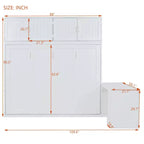 Lit escamotable queen size au design moderne, se replie dans un meuble avec bureau et étagères de rangement