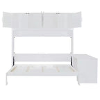 Lit escamotable queen size au design moderne, se replie dans un meuble avec bureau et étagères de rangement