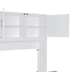 Lit escamotable queen size au design moderne, se replie dans un meuble avec bureau et étagères de rangement
