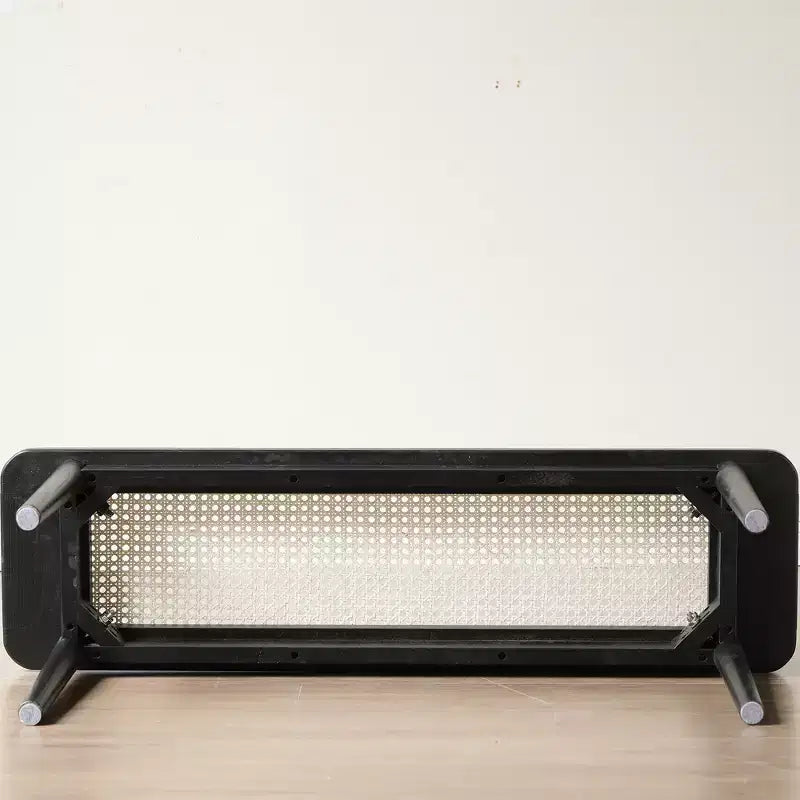 Banc de salle à manger 40 en chêne massif avec assise en rotin