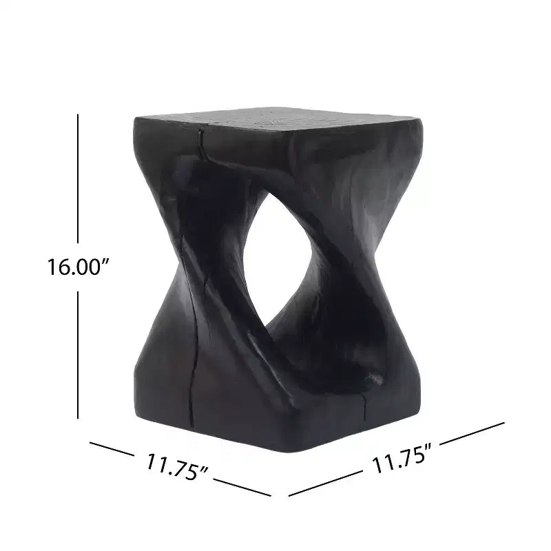 Table d'appoint à torsion abstraite moderne avec texture aspect bois
