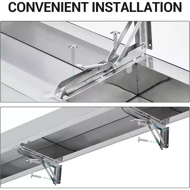 Support de distribution pliable en acier inoxydable 304, support de fenêtre/de service mural pour food truck, food trucks, grills, restaurants