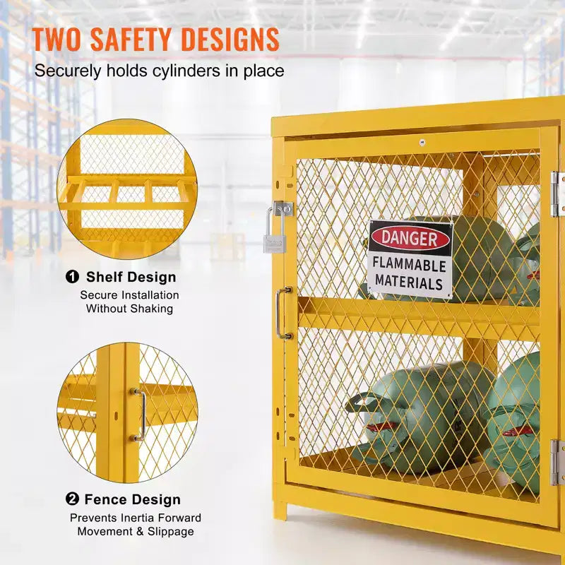 Armoire de rangement horizontale pour cylindres, capacité de 4 cylindres de 33 lb, cage de stockage de propane de 31,02x30,04x35 pouces, armoire pour bouteilles de gaz