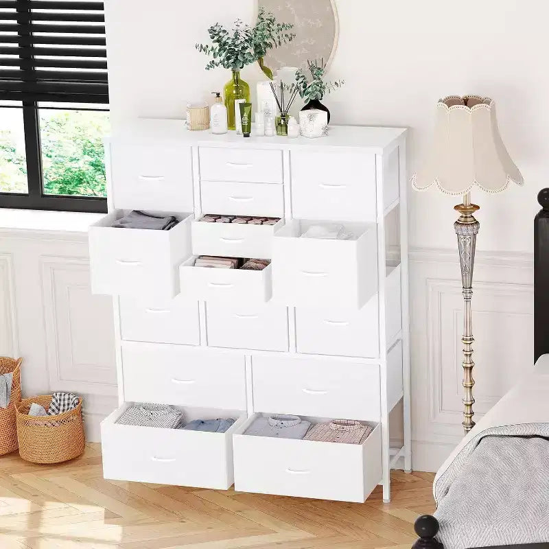 Commode à 15 tiroirs, commode de rangement en tissu, armoire de rangement peu encombrante pour chambre, couloir, salon