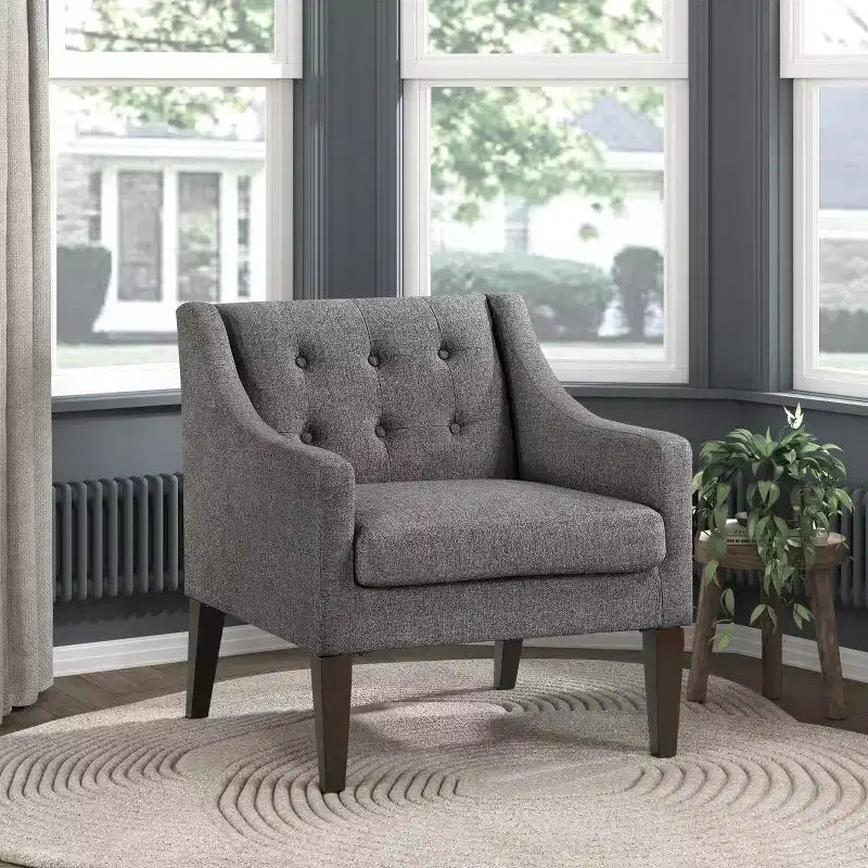 Fauteuil d'appoint Fauteuil de salon contemporain avec coussin en tissu capitonné Fauteuil confortable pour chambre à coucher ou salle de lecture