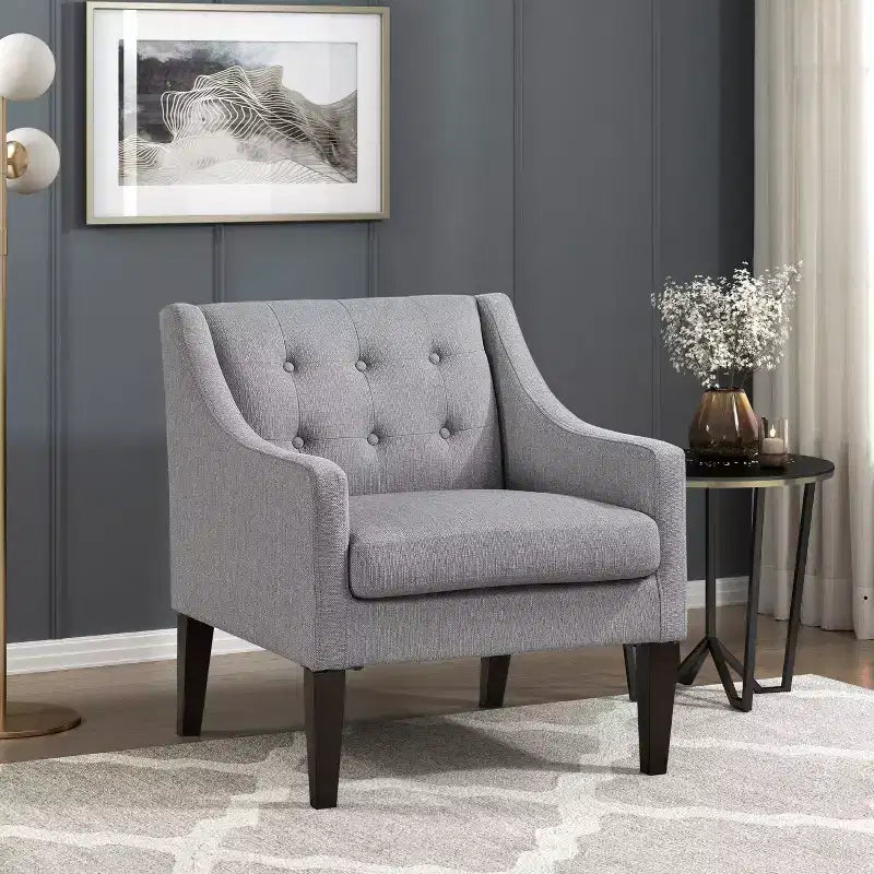 Fauteuil d'appoint Fauteuil de salon contemporain avec coussin en tissu capitonné Fauteuil confortable pour chambre à coucher ou salle de lecture