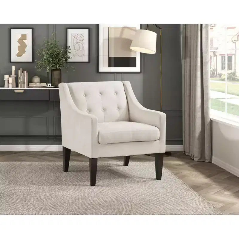 Fauteuil d'appoint Fauteuil de salon contemporain avec coussin en tissu capitonné Fauteuil confortable pour chambre à coucher ou salle de lecture