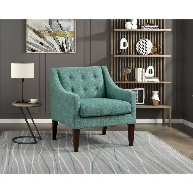 Fauteuil d'appoint Fauteuil de salon contemporain avec coussin en tissu capitonné Fauteuil confortable pour chambre à coucher ou salle de lecture