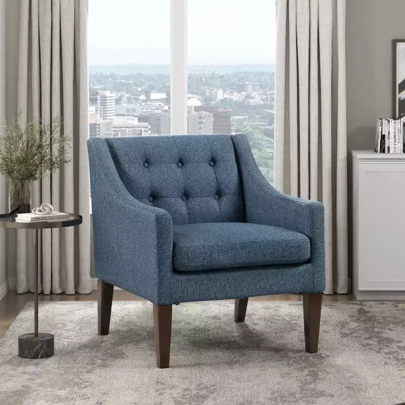 Fauteuil d'appoint Fauteuil de salon contemporain avec coussin en tissu capitonné Fauteuil confortable pour chambre à coucher ou salle de lecture