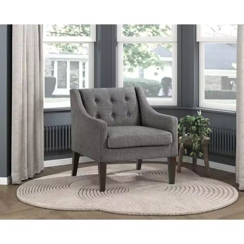 Fauteuil d'appoint Fauteuil de salon contemporain avec coussin en tissu capitonné Fauteuil confortable pour chambre à coucher ou salle de lecture