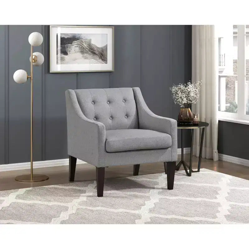 Fauteuil d'appoint Fauteuil de salon contemporain avec coussin en tissu capitonné Fauteuil confortable pour chambre à coucher ou salle de lecture