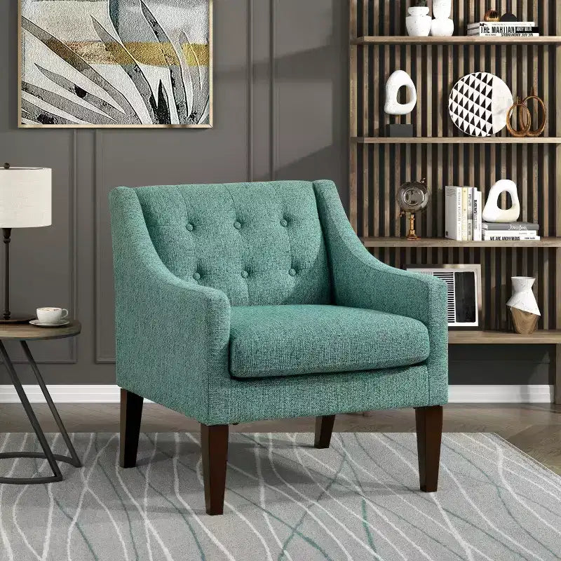 Fauteuil d'appoint Fauteuil de salon contemporain avec coussin en tissu capitonné Fauteuil confortable pour chambre à coucher ou salle de lecture