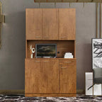 Armoire haute de rangement à 6 portes de 180 cm, Buffet de cuisine