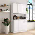 Armoire haute de rangement à 6 portes de 180 cm, Buffet de cuisine