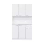 Armoire haute de rangement à 6 portes de 180 cm, Buffet de cuisine
