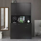 Armoire haute de rangement à 6 portes de 180 cm, Buffet de cuisine