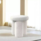 Pouffe ottoman champignon en tissu bouclette de 15,9 po de haut