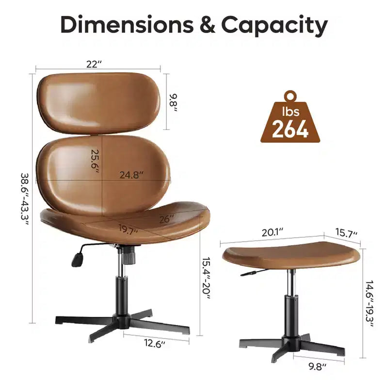 Chaise de bureau pivotante avec pouf, chaise de bureau inclinable avec dossier haut et appui-tête réglables, chaise de jeu ergonomique en PU