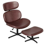 Chaise de bureau pivotante avec pouf, chaise de bureau inclinable avec dossier haut et appui-tête réglables, chaise de jeu ergonomique en PU