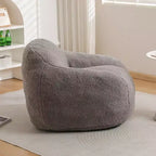 Fauteuil poire Easy Clean avec dossier et accoudoirs épais, Fauteuil poire de salon avec tissu résistant à l'eau, Canapé de sol pour salon et chambre