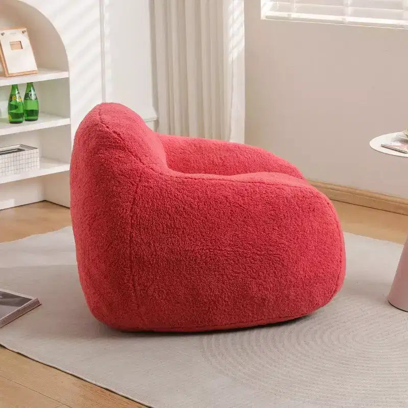 Fauteuil poire Easy Clean avec dossier et accoudoirs épais, Fauteuil poire de salon avec tissu résistant à l'eau, Canapé de sol pour salon et chambre
