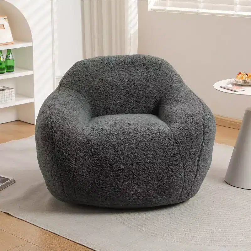 Fauteuil poire Easy Clean avec dossier et accoudoirs épais, Fauteuil poire de salon avec tissu résistant à l'eau, Canapé de sol pour salon et chambre