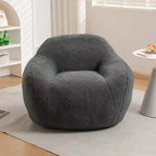 Fauteuil poire Easy Clean avec dossier et accoudoirs épais, Fauteuil poire de salon avec tissu résistant à l'eau, Canapé de sol pour salon et chambre