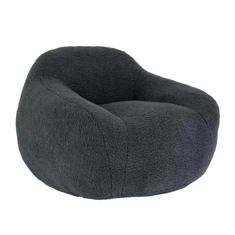 Fauteuil poire Easy Clean avec dossier et accoudoirs épais, Fauteuil poire de salon avec tissu résistant à l'eau, Canapé de sol pour salon et chambre