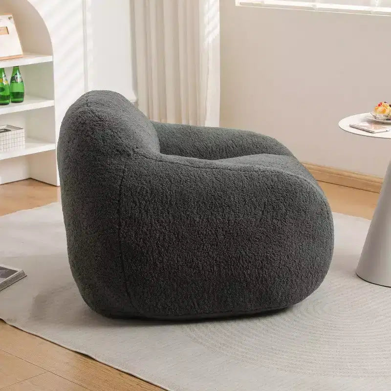 Fauteuil poire Easy Clean avec dossier et accoudoirs épais, Fauteuil poire de salon avec tissu résistant à l'eau, Canapé de sol pour salon et chambre
