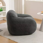 Fauteuil poire Easy Clean avec dossier et accoudoirs épais, Fauteuil poire de salon avec tissu résistant à l'eau, Canapé de sol pour salon et chambre
