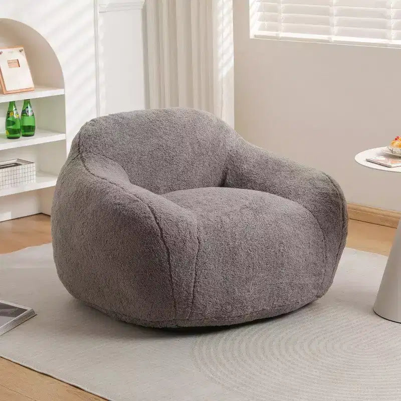Fauteuil poire Easy Clean avec dossier et accoudoirs épais, Fauteuil poire de salon avec tissu résistant à l'eau, Canapé de sol pour salon et chambre