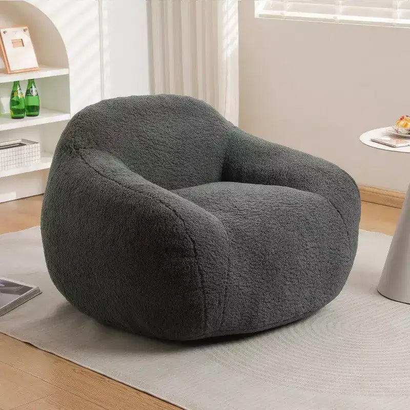 Fauteuil poire Easy Clean avec dossier et accoudoirs épais, Fauteuil poire de salon avec tissu résistant à l'eau, Canapé de sol pour salon et chambre