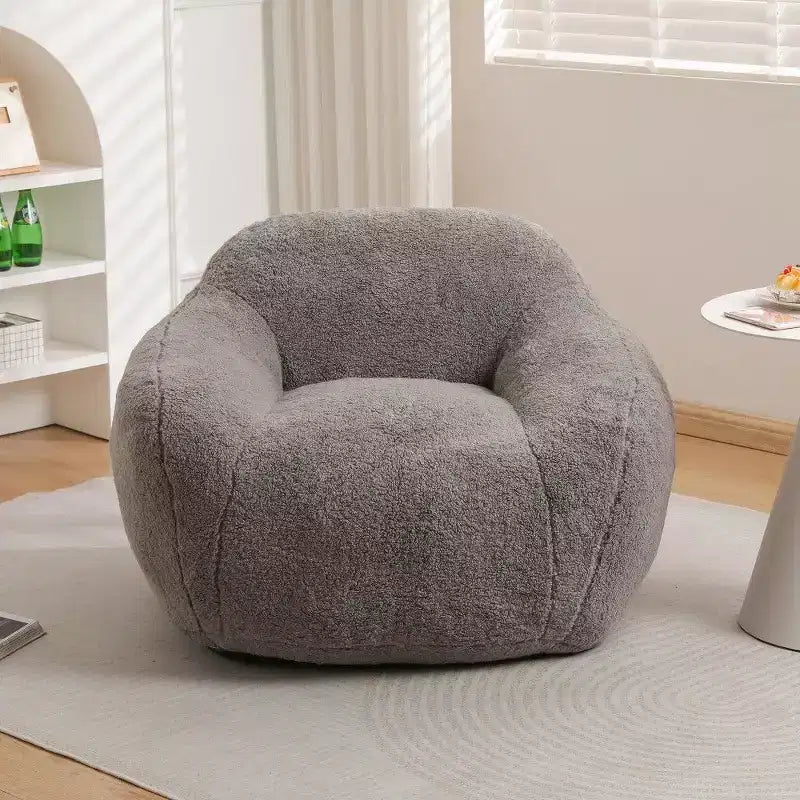 Fauteuil poire Easy Clean avec dossier et accoudoirs épais, Fauteuil poire de salon avec tissu résistant à l'eau, Canapé de sol pour salon et chambre
