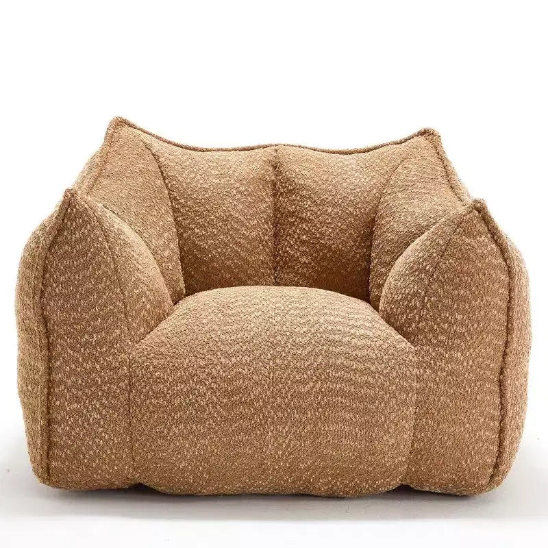 Fauteuil poire surdimensionné de 120 cm, pouf carré lounge en mousse haute résilience avec poignée et accoudoirs, canapé de sol en chenille pour salon