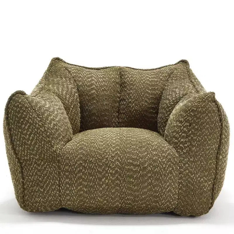 Fauteuil poire surdimensionné de 120 cm, pouf carré lounge en mousse haute résilience avec poignée et accoudoirs, canapé de sol en chenille pour salon