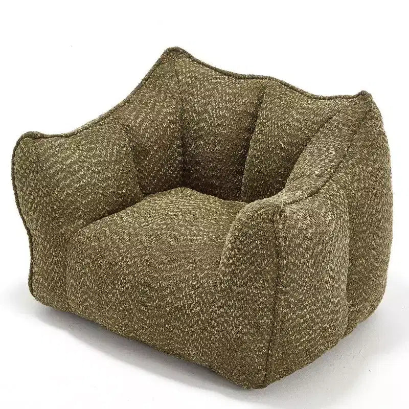 Fauteuil poire surdimensionné de 120 cm, pouf carré lounge en mousse haute résilience avec poignée et accoudoirs, canapé de sol en chenille pour salon