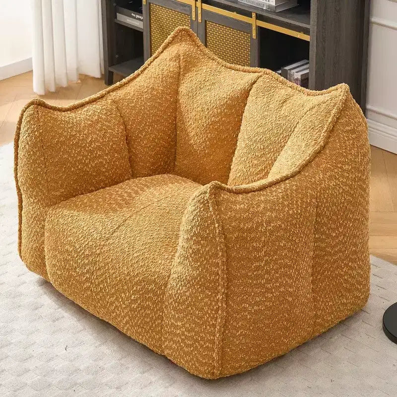 Fauteuil poire surdimensionné de 120 cm, pouf carré lounge en mousse haute résilience avec poignée et accoudoirs, canapé de sol en chenille pour salon