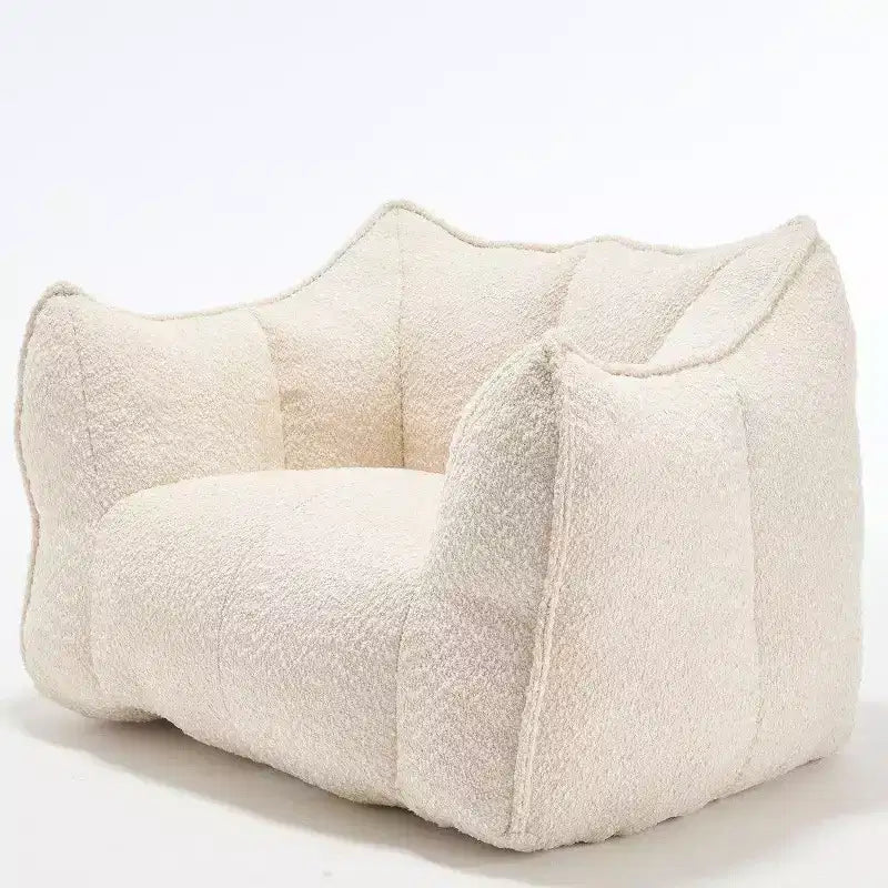 Fauteuil poire surdimensionné de 120 cm, pouf carré lounge en mousse haute résilience avec poignée et accoudoirs, canapé de sol en chenille pour salon