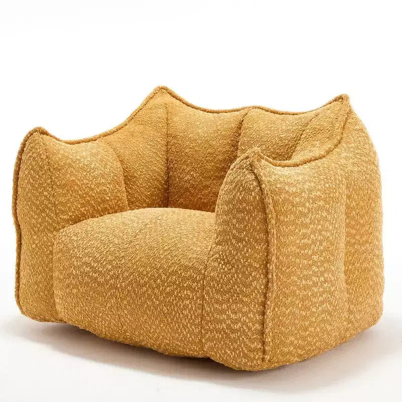Fauteuil poire surdimensionné de 120 cm, pouf carré lounge en mousse haute résilience avec poignée et accoudoirs, canapé de sol en chenille pour salon