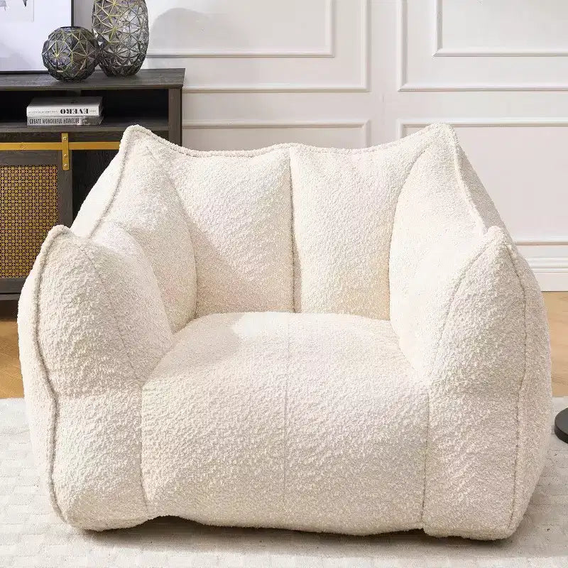 Fauteuil poire surdimensionné de 120 cm, pouf carré lounge en mousse haute résilience avec poignée et accoudoirs, canapé de sol en chenille pour salon