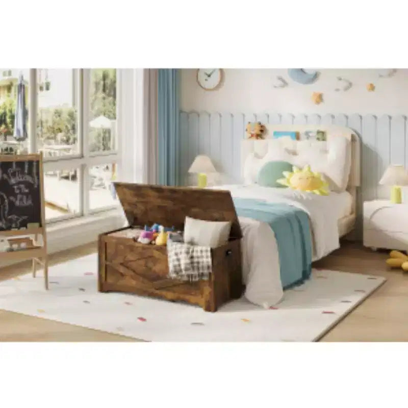 Pouf de rangement avec pieds irréguliers (MDF)