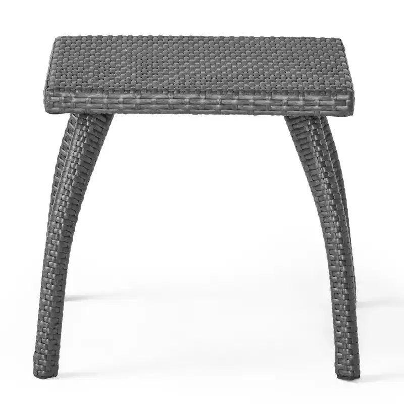 Petite table d'appoint, table basse d'appoint, table de chevet en rotin, table d'appoint carrée de style moderne du milieu du siècle pour salon, chambre, balcon