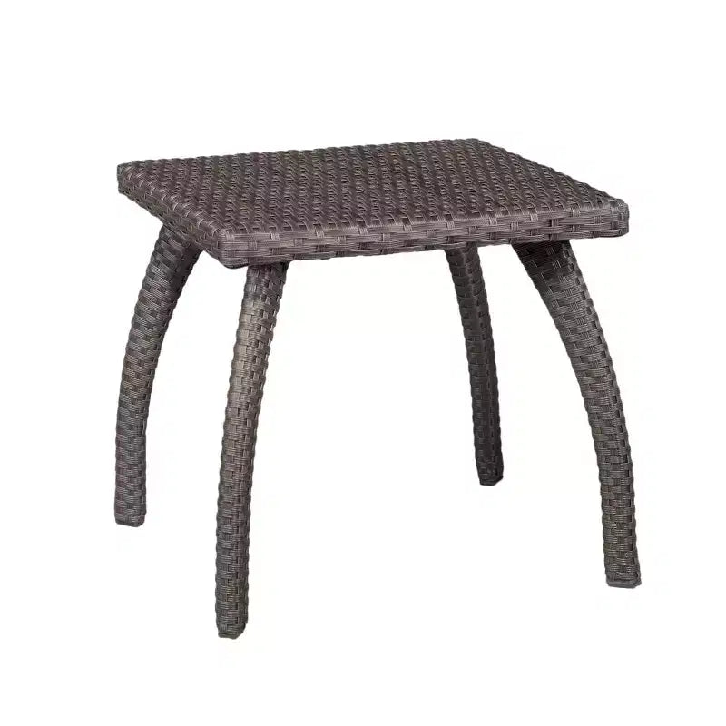 Petite table d'appoint, table basse d'appoint, table de chevet en rotin, table d'appoint carrée de style moderne du milieu du siècle pour salon, chambre, balcon