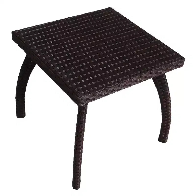 Petite table d'appoint, table basse d'appoint, table de chevet en rotin, table d'appoint carrée de style moderne du milieu du siècle pour salon, chambre, balcon