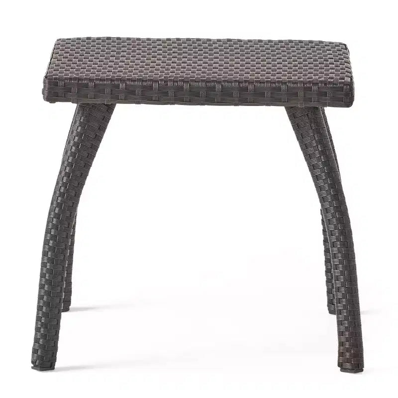 Petite table d'appoint, table basse d'appoint, table de chevet en rotin, table d'appoint carrée de style moderne du milieu du siècle pour salon, chambre, balcon