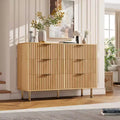 COZONY 47 Modern Fluted Dresser, 6-Drawer Double Wide Chest for Living Room, Bedroom & Hallway