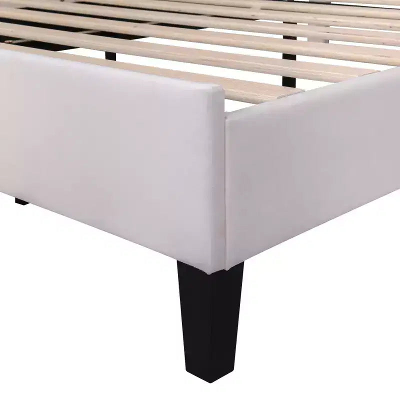 Lit plateforme moderne rembourré avec tête de lit en velours à motif floral